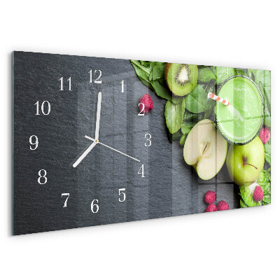 Glazen wandklok rechthoekig Fruitsmoothie