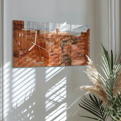 Glazen wandklok rechthoekig Bryce Canyon