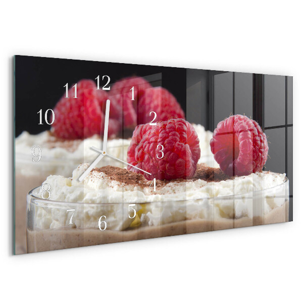 Glazen wandklok rechthoekig Frambozendessert