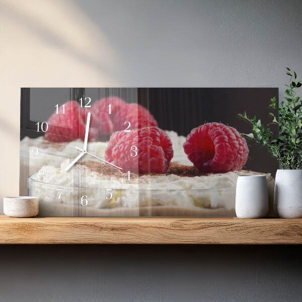 Glazen wandklok rechthoekig Frambozendessert
