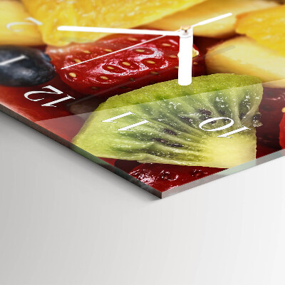 Glazen wandklok rechthoekig Fruitsalade