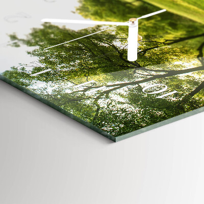 Glazen wandklok rechthoekig Het groen van de natuur