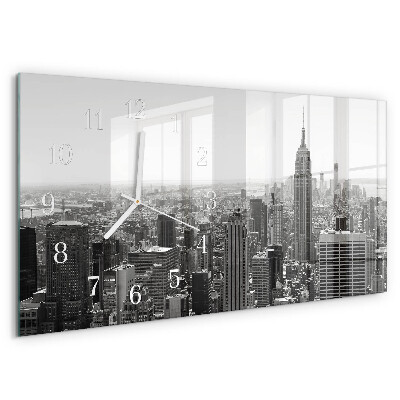 Glazen wandklok rechthoekig New York
