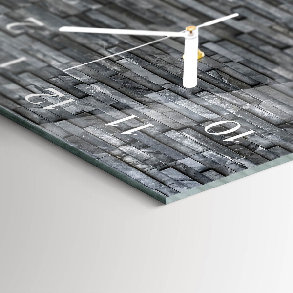 Glazen wandklok rechthoekig Stenen constructie