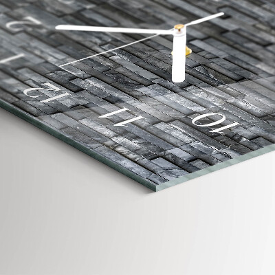 Glazen wandklok rechthoekig Stenen constructie