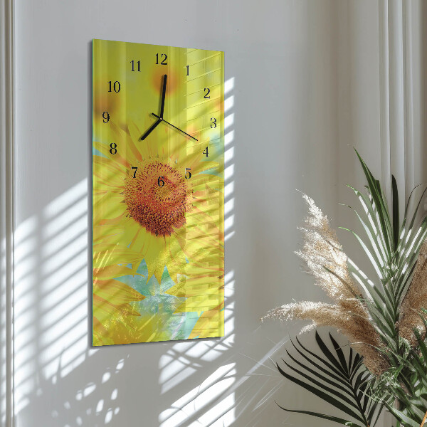 Glazen klok rechthoekige Zonnebloem
