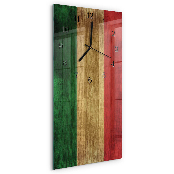 Glazen klok rechthoekige Italiaanse vlag