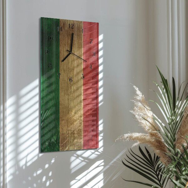 Glazen klok rechthoekige Italiaanse vlag