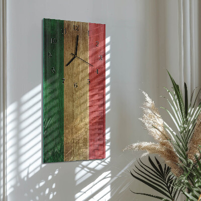 Glazen klok rechthoekige Italiaanse vlag