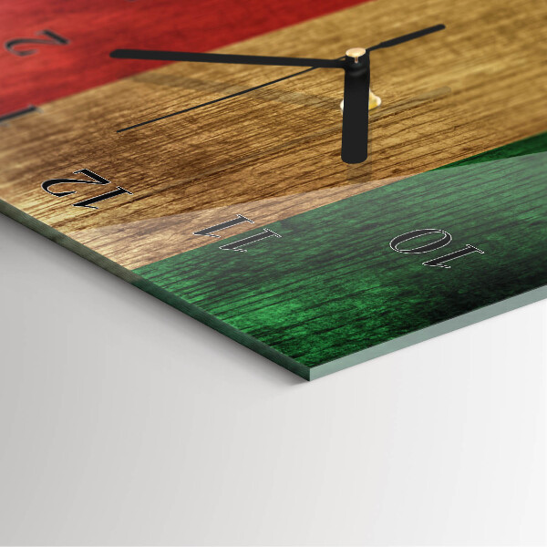 Glazen klok rechthoekige Italiaanse vlag