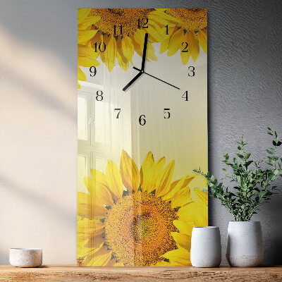 Glazen klok rechthoekige Zonnebloem