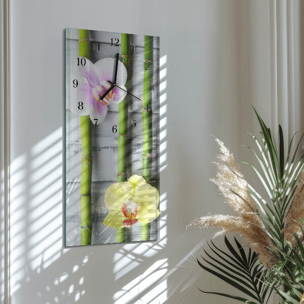 Glazen klok rechthoekige Orchidee bamboe