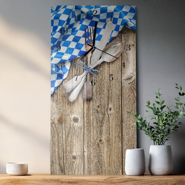 Glazen klok rechthoekige Beierse houten plaquette