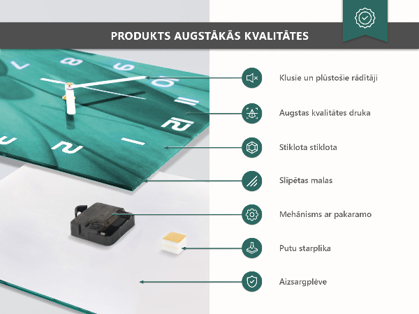 Glazen klok rechthoekige Houten planken