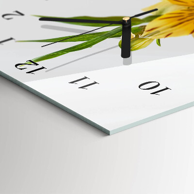 Glazen klok rechthoekige Gele bloemen