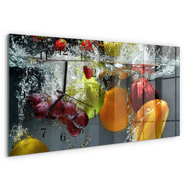 Glazen klok horizontaal Fruit