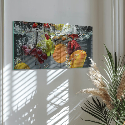 Glazen klok horizontaal Fruit
