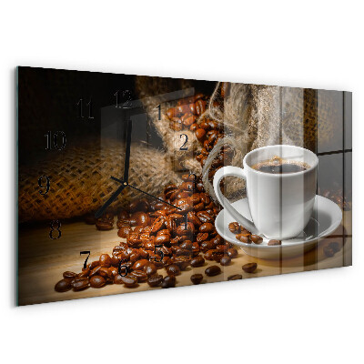 Glazen klok horizontaal Koffie