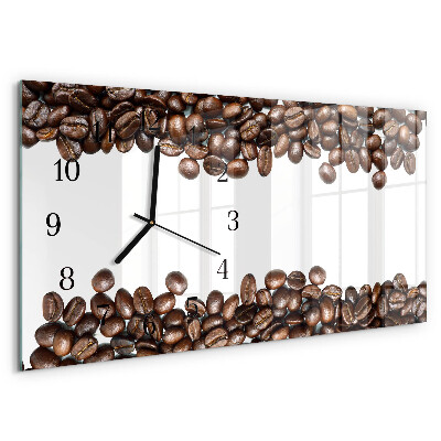 Glazen klok horizontaal Koffiebonen