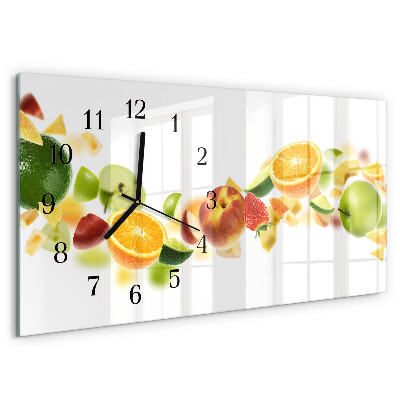 Glazen klok horizontaal Fruitmix