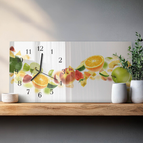 Glazen klok horizontaal Fruitmix