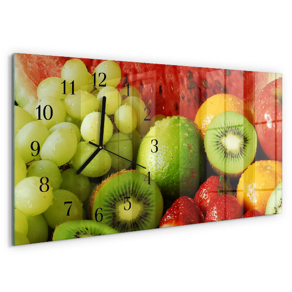 Glazen klok horizontaal Fruit