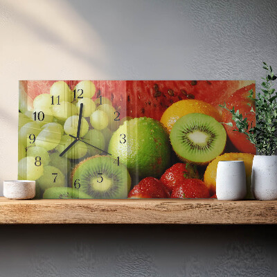 Glazen klok horizontaal Fruit