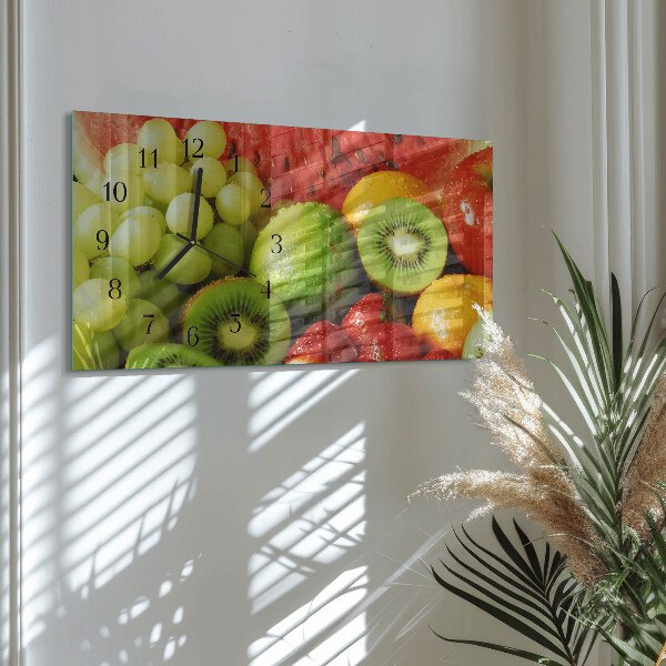 Glazen klok horizontaal Fruit