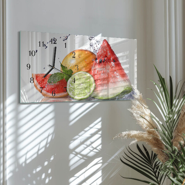 Glazen klok horizontaal Sappig fruit