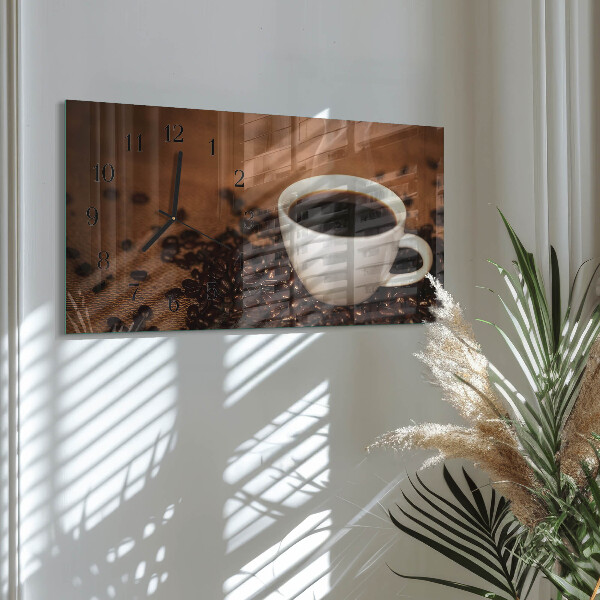 Glazen klok horizontaal Warme koffie