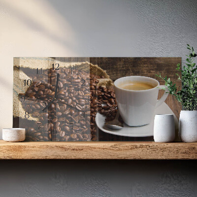 Glazen klok horizontaal Koffie