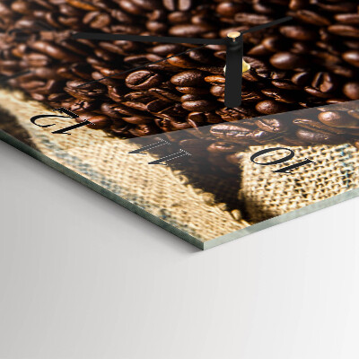 Glazen klok horizontaal Koffie