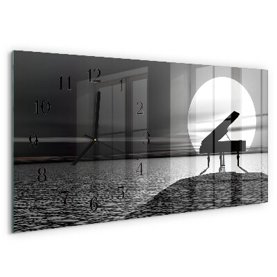 Glazen klok horizontaal Piano
