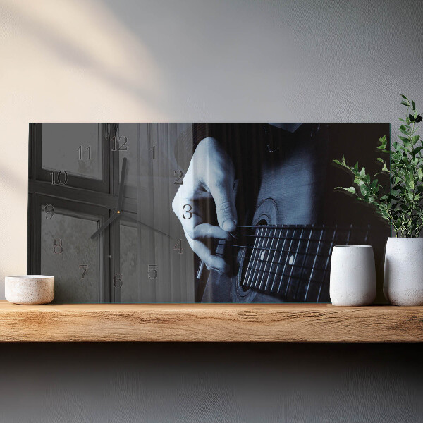 Glazen klok horizontaal Gitarist