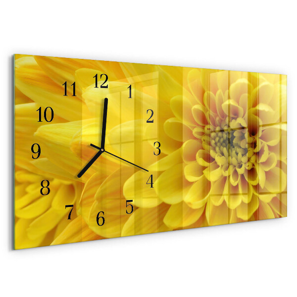 Glazen klok horizontaal Chrysant