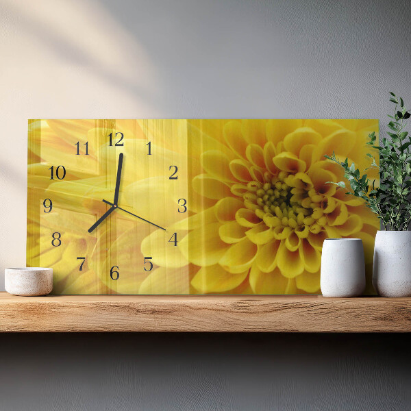 Glazen klok horizontaal Chrysant