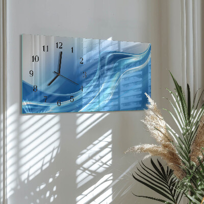 Glazen klok horizontaal Blauwe golven