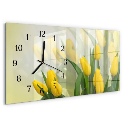 Glazen klok horizontaal Tulpen