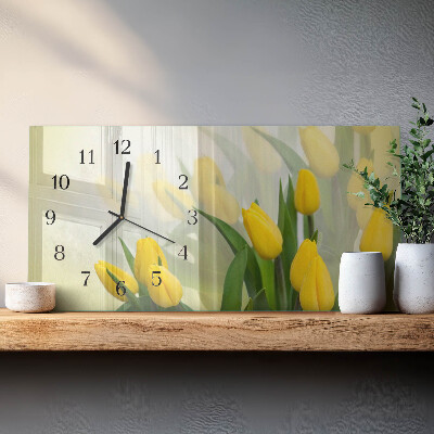 Glazen klok horizontaal Tulpen