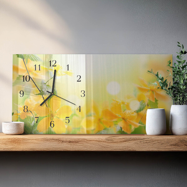 Glazen klok horizontaal Bloemen