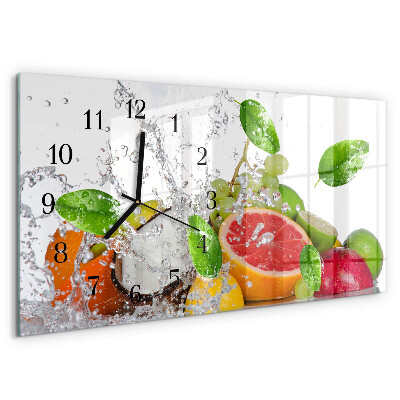 Glazen klok horizontaal Fruit op het water