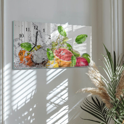 Glazen klok horizontaal Fruit op het water