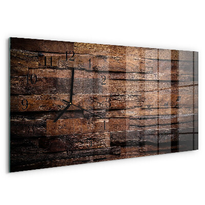 Glazen klok horizontaal Hout
