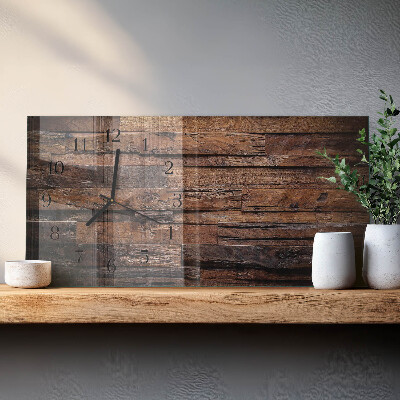 Glazen klok horizontaal Hout