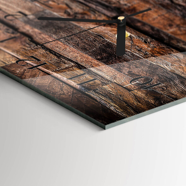Glazen klok horizontaal Hout