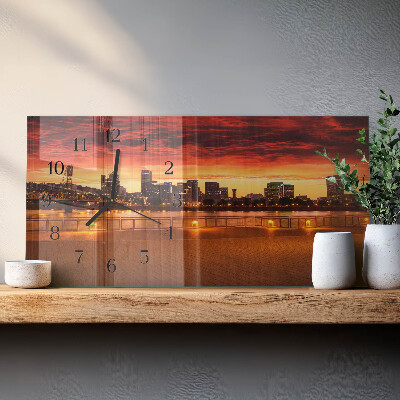 Glazen klok horizontaal Zonsondergang