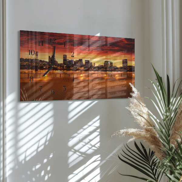 Glazen klok horizontaal Zonsondergang