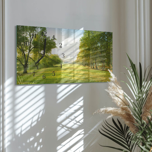Glazen klok horizontaal Het groen van de natuur