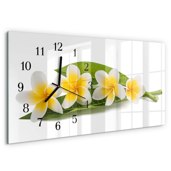 Glazen klok horizontaal Bloemen