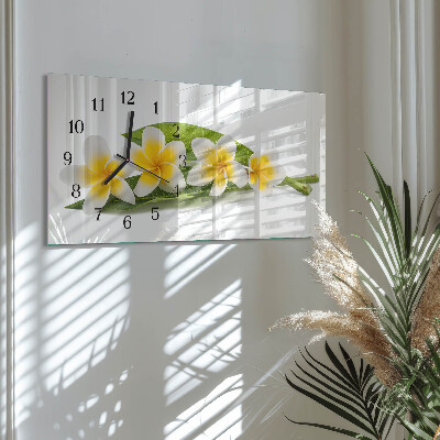 Glazen klok horizontaal Bloemen